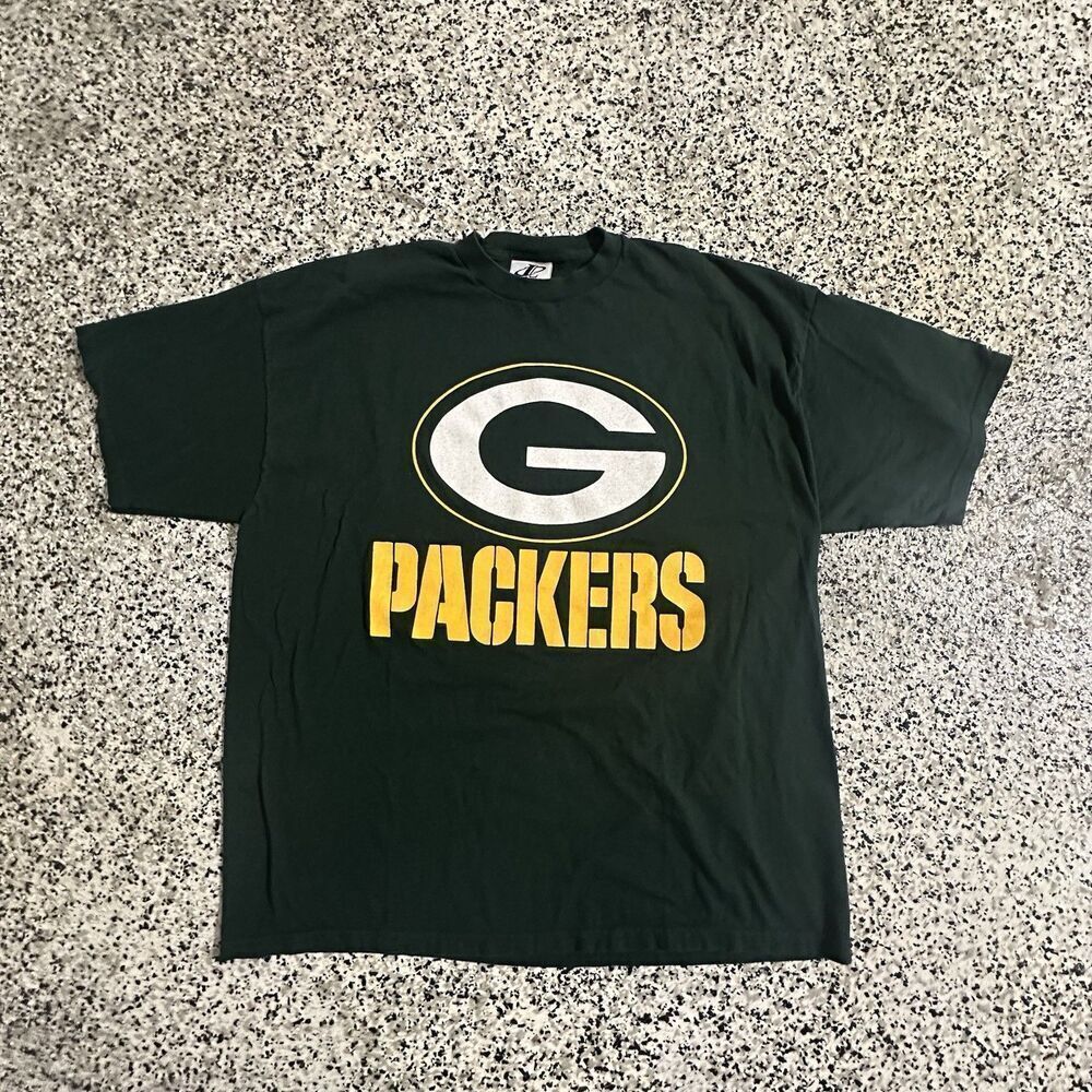 Vintage Logo Athletic Green Bay Packers Shirt Mens 2XL 00's Y2K Spellout